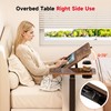 Okin Overbed Bedside Table with Wheels, Adjustable Medical Tilt Top