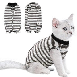 CITÉTOILE Cat Bodysuit After Surgery, Post-Operative Cat Clothing for Abdominal Wounds, Recovery Suit Clothing After Surgery, E-Collar Alternative for Cats Dogs, Black, XS