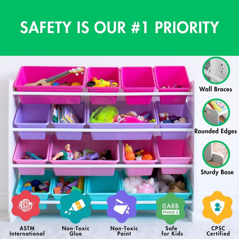 Humble Crew Supersized Toy Storage Organizer with 16 Removable Bins,