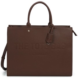 Chinllo Tote Bag for Women, Laptop Top Handle Stachel Purse and Handbags with Shoulder Strap (D.Coffee-L)
