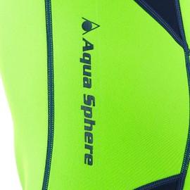 Aqua Sphere Kids Stingray HP Short Sleeve Short Wetsuit, Children's, SJ21331041Y, Bright Green /Navy Blue, XXS