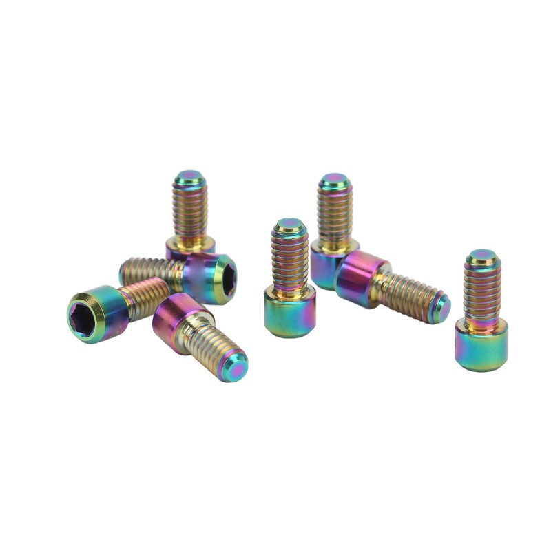 RISK 8Pcs Mountain Bike Pedal Bolts Titanium Alloy Anti Slip