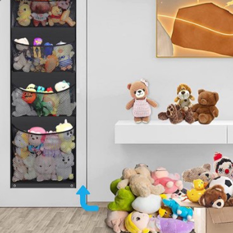 Door Hanging Toy Organizer 4 Layers Large Capacity Hanging Toy