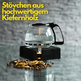 CeleBig Wooden Warmer, Black Handmade Teapot Warmer, Food Warmer with Tea Light, Tea Light Holder, Timeless Design