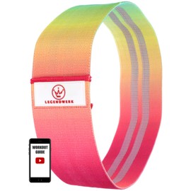 Legendwerk resistance bands, premium fitness band in strengths (S), (M) or (L), resistance band in rainbow style, exercise bands – non-slip, gift tip, women, fitness, large