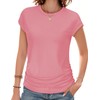 Trendy Womens Summer Tops 2025- Chic Ruched Short-Sleeve Crewneck T
