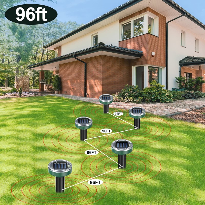 8 Pack Snake Repellent, Mole Repellent Solar Powered Ultrasonic, Gopher