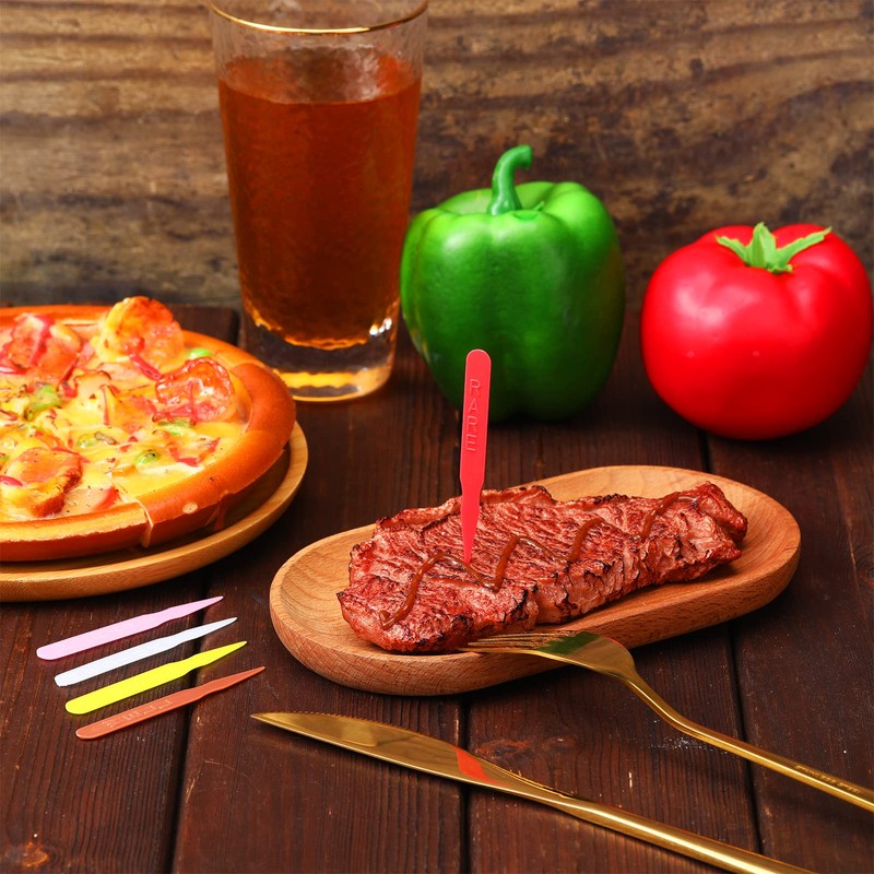 Geetery 1000 Pcs 3" Plastic Steak Marker Plastic Meat Doneness