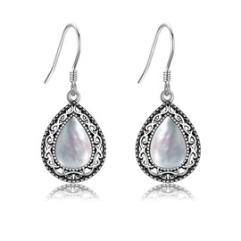 Celtic Earrings Sterling Silver Filigree Dangle Earrings Cultured Pearl Celtic Jewelry Gifts for Women