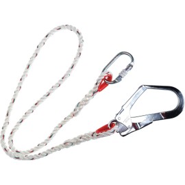 TOP LOCK Beaten retaining rope 150 cm, 1 large carabiner, 1 screw carabiner