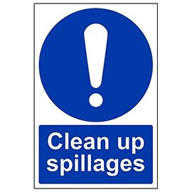 Vsafety 43005AU-R'Clean Up Spillages' Sign, Portrait, 200 mm x 300 mm (Pack of 3)