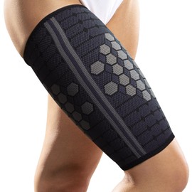 KeepRise Thigh Supporter, For Thighs, Supporter, Compression, Thighs, Anti-slip, Breathable, Sports, Thin, Unisex (M)