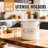 EQEY Kitchen Utensil Holder, 5.1" Metal Cooking Utensil Crock with