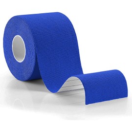 Canotagio Cinta kinesiologica con 5 cm de ancho y 5 metros de largo. Venda kinesiologica para ofrecer estabilidad muscular / articular y para recuperación de lesiones musculares. Kinesiology tape (Azul)