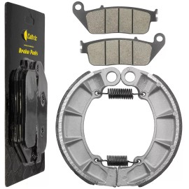 Caltric Front Brake Pads Rear Brake Shoes for Honda NV750C NV750C2 Shadow 750 97-01