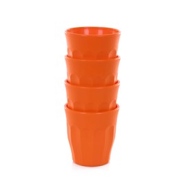 Mintra Home Unbreakable Cups and Tumblers 4pk (Bold Collection) (Orange, Cup 175ml (5oz) - Mini Cup, Small Cup, Shot Cup - 3inH x 2.75inW