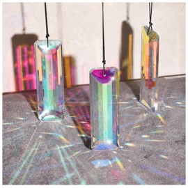 3Pcs Large Crystal Sun Catcher Prisms, Large Sun Catchers Indoor Window with 10M, 4IN Rainbow Maker for Windows, Room, Chandelier, Garden Home Decor