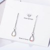 Unbranded 925 Silver Plated Opal Teardrop Ear Chain Thread Through