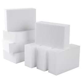 AMZQNART 8 Pack Crafts Foam Blocks, 6x4x2 Square Polystyrene Foam Bricks for Art Sculpting, Flower Arrangements, Sculpture, Modeling, School and Home DIY.