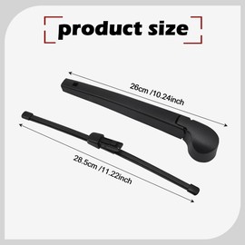 XhuangTech Car Rear Windshield Wiper, ABS Plastic Black Windscreen Wiper Blade Kit Assembly Replacement Parts, Water Squeegee Window Blade Exterior Accessories (G-olf MK6 2009-2013 MK7 2013-2020)