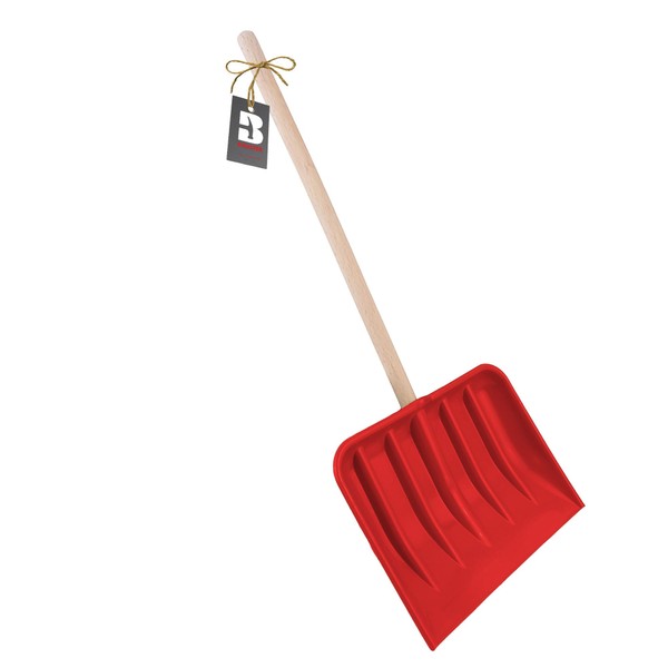 BAUSTER® Children's Snow Shovel, Plastic Shovel, Sand Shovel for Children, Wooden Handle, Toy, Snow Shovel, Red / Yellow / Green / Blue / Orange