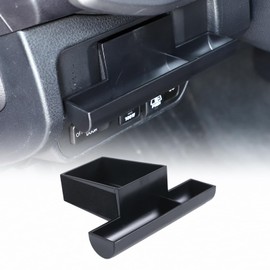 CHEAYAR Car Central Control Storage Box Compatible with Toyota Tacoma 2016-2022, Drivers Side Cubby Drawer, Coin Key Card Holder - Interior Tray Organizer Upgrade Accessories (Black - Expanded)