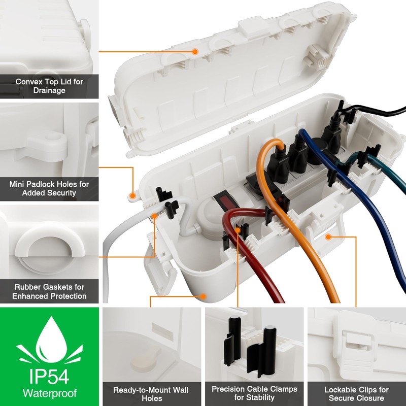 Flemoon [2 Pack] Outdoor Electrical Box Waterproof, Medium Weatherproof Electrical