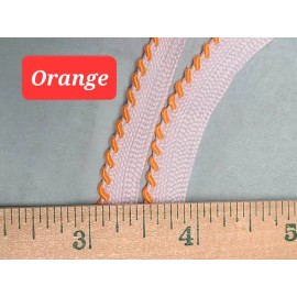Unbranded 1/8" Lip Cord Trim Whip Stitch Piping Trim Lip Cording ORANGE On White 6 Yards