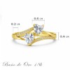 VENUS Anillos Compromiso Promesa Baño Oro 18k Ajustables, Mujer, Pareja,