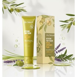 Crema natural para pies con aceites de oliva, jojoba y aguacate, hidrata y refresca los pies secos, fórmula de rápida absorción y no grasa con árbol d