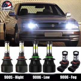 Unbranded FOR LEXUS LS400 1998-2000 6X COMBO 9005 9006 LED HEADLIGHT FOG LIGHT BULBS KIT