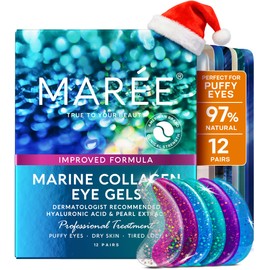 MAREE Eye Gels - Cooling Pads Under Eye Patches for Puffy Eyes and Dark Circles with Collagen & Hyaluronic Acid - Anti Wrinkles Under Eye Masks Skincare Treatment for Puffiness - Parches Para Ojeras