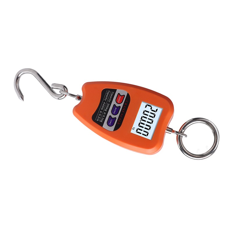 Electronic Hook Scale 200kg Small Orange Wireless Industrial Fishing Scale