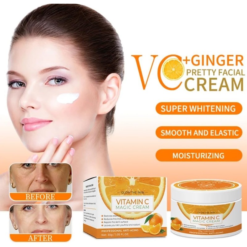 3PCS Vitamin C Face Cream Smooth Wrinkle Moisturizing Firming Lightening