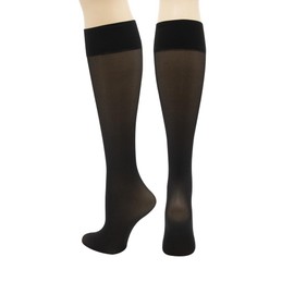 Mobius Wellness Mild 8-15 mmHg Ladies Sheer Knee High Compression Socks Stockings-Black-Medium
