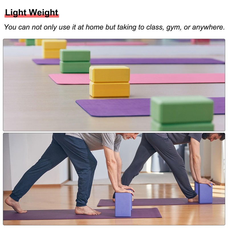 sourcing map Yoga Block 9" x 6" x 3" Light