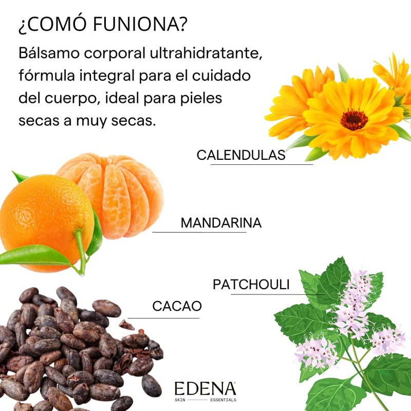 EDENA | Manteca Corporal de Caléndula enriquecida con Macadamia y
