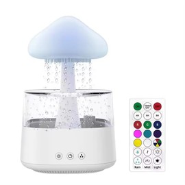 COLORLIFE Raining Cloud Night Light with White Noise Remote Control Adapter Desk Fountain Bedroom Living Room for Sleeping Relaxing Gifts for Kids Boys Girls Men Women Birthday Holiday Christmas