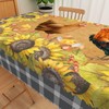 SIEDYCV Sunflower Rooster Tablecloth 52x70 Inch Rustic Roosters Hens Chicks