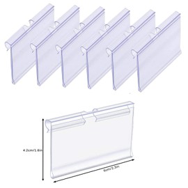 Pack of 100 PVC price tag holders, transparent plastic, plastic goods signage, perfect for wire shelves, supermarkets, retail stores (2.4 inches x 1.65 inches / 6 cm x 4.2 cm)