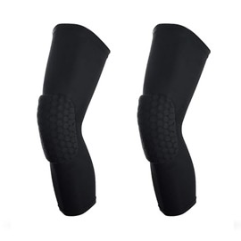 SUJAYU Basketball Knee Pads, 2 Pack Honeycomb Anti Collision Leg Compression Sleeves, Sports Sleeves for Wrestling Football Volleyball Soccer Skating 