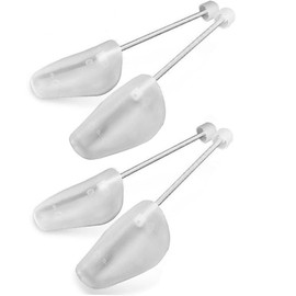 Bamboopack 2 Pairs Practical Adjustable Length Men's Plastic Shoe Stretcher Shoe Boot Shaper with Tension Spring Coil Men's Spiral Spring Shoe Stretcher (White - Men)