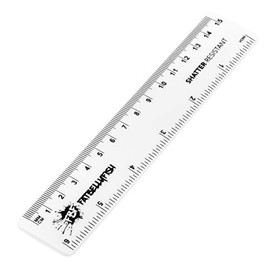 6 Inch / 15cm Ruler - Shatter Resistant - Single - White - Fat Belly Fish