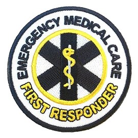 Emergency Medical Care First Responder Patch Embroidered Iron on Badge / 3 Inch DIY Applique First Aid CPR AED