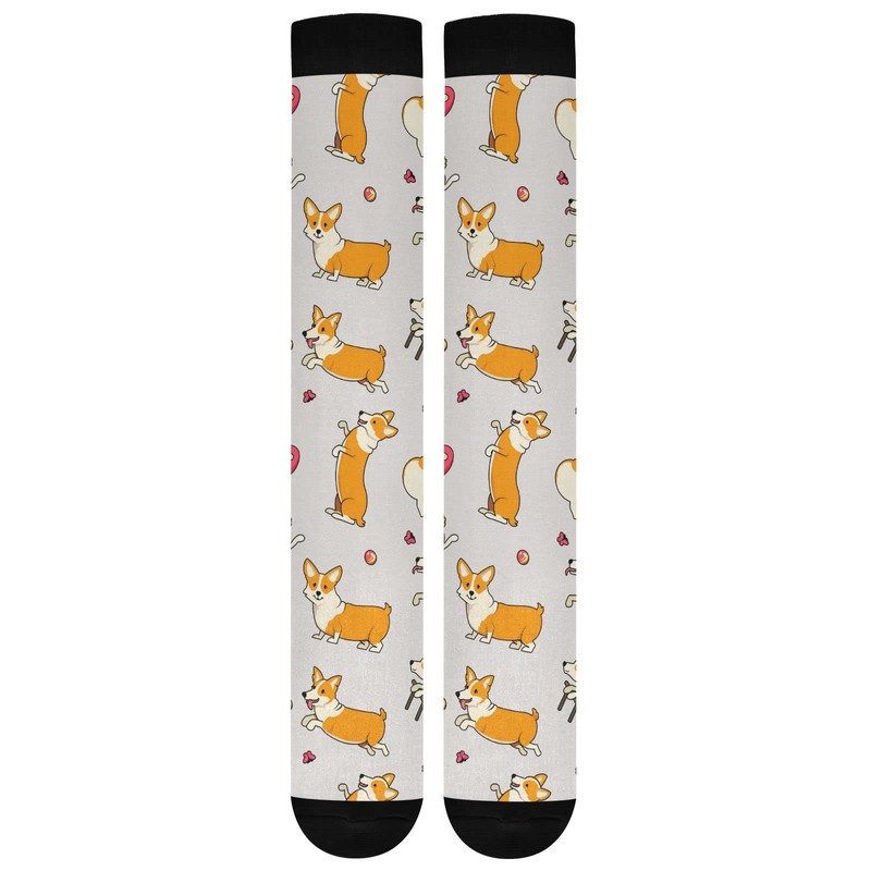 Wusikd Cute Corgi Compression Socks for Women and Men Circulation