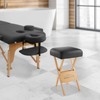 Saloniture Wood Folding Massage Stool with Carrying Case, Black