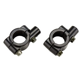 kemimoto 10MM 7/8" Universal Motorcycle Black Aluminum Handlebar Mirror Mount Clamps, 2 Pack