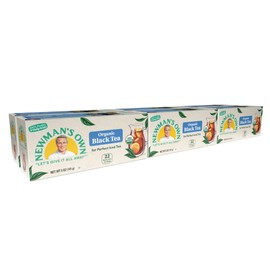 Newman's Own Organic Black Tea Boosts Immunity and Promotes Overall Wellbeing Strong Robust Unsweetened Black Tea with 22 Individually Wrapped Family Sized Tea Bags Per Box (Pack of 6) USDA Certified Contains Caffeine Brew Hot/Cold