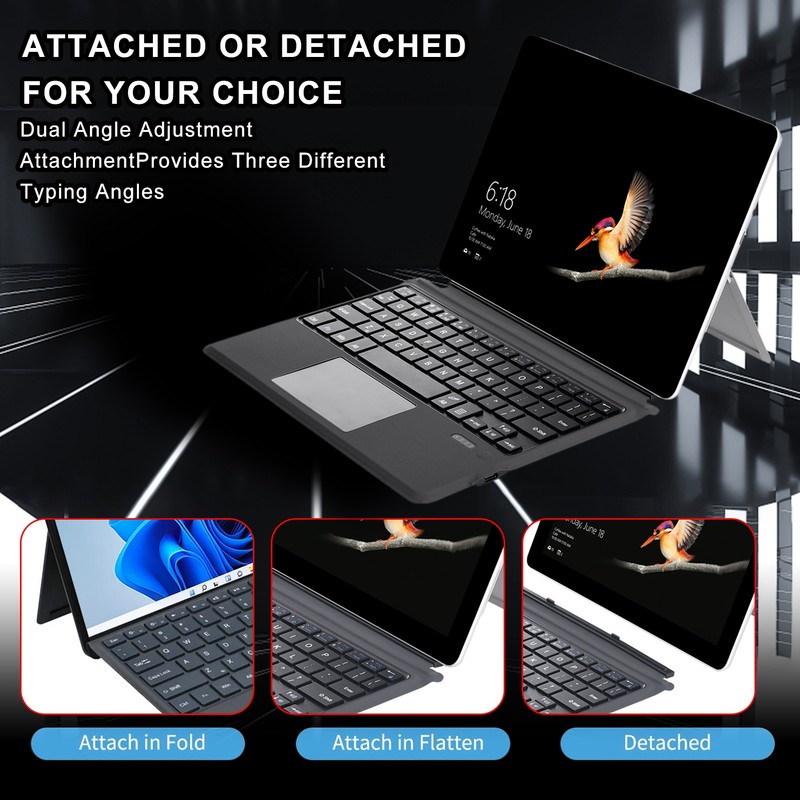 Tablet Keyboard Ergonomic Portable Bluetooth Tablet Leather Case Keyboard for