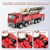 ADTHLIER 1:50 Aerial Fire Truck, Die-Cast Cab, Pull-Back with Lights